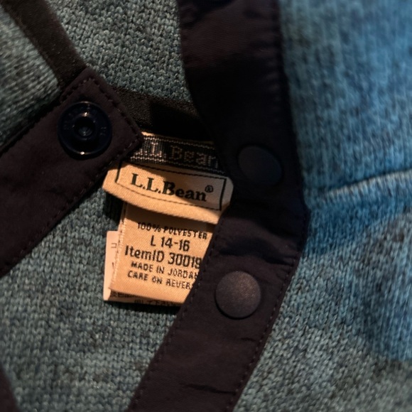 LL BEAN EUC BOYS GIRLS BLUE SWEATSHIRT TOP TOPS SHIRT WINTER CASUAL SZ L 14 16 - Picture 2 of 6